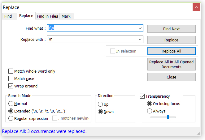 Replace n With New Line Characters Using Notepad Tutsplanet